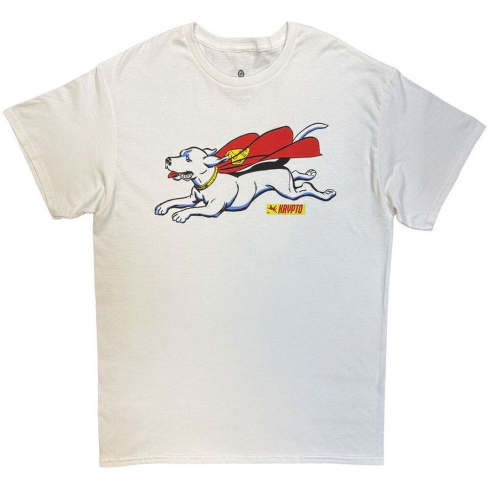 DC Comics Unisex Adult Superman Krypto Flying T-Shirt / White